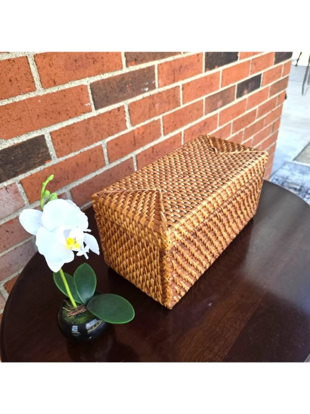 Wicker Trinket Box Storage Jewelry Removable Lid